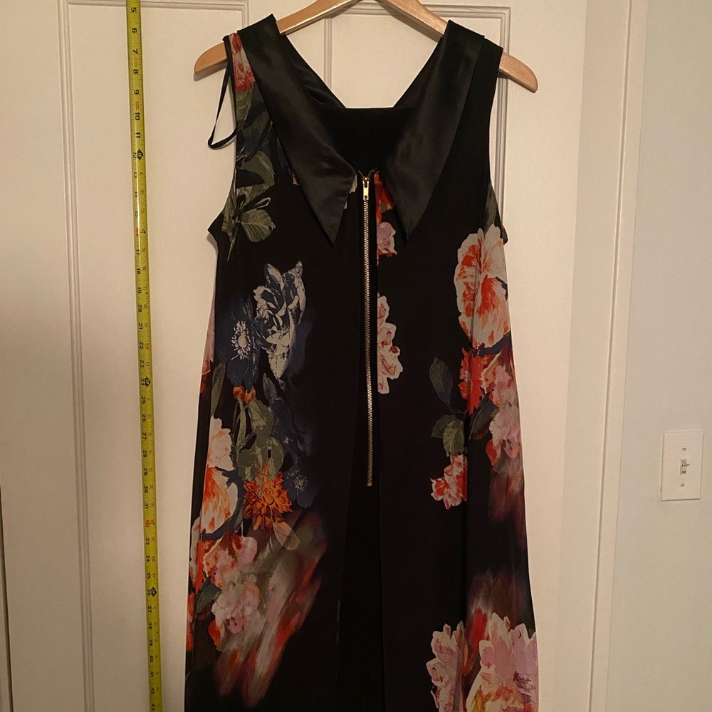 SLNY Floral Dress Front Zip (16), Summer Dress, Fall Dress, Flower Dress